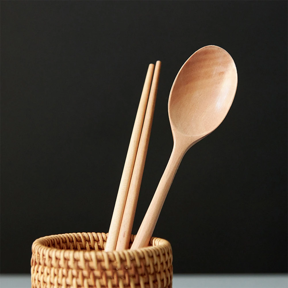 

1 set Wooden Chopsticks Spoon Set -Friendly Tableware Lightweight for Travel Outdoor Camping Home Kitchen Office
