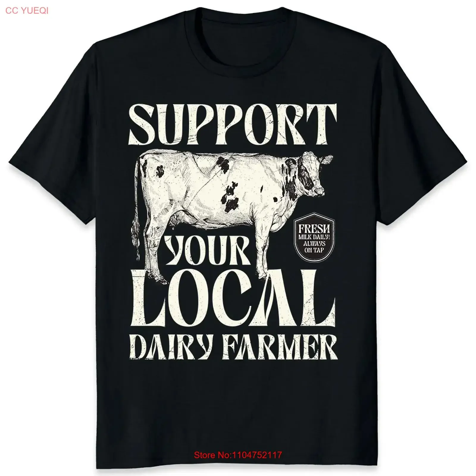 Support Your Local Dairy Farmer Cow Farming Breastfeeding T Shirt vintage Washed Comfortable streetwear Casual fashion