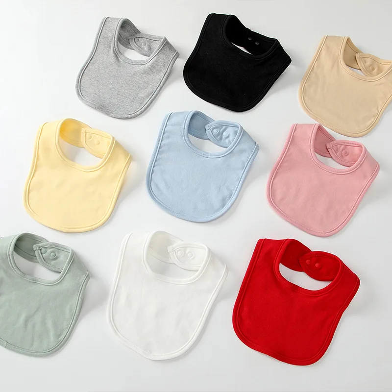 Baby Bibs Saliva Towel Stuff for Babies Solid Color Cotton Bib Boys Girls Burp Cloths Newborn Care Necessity Accessories Soft - view 2
