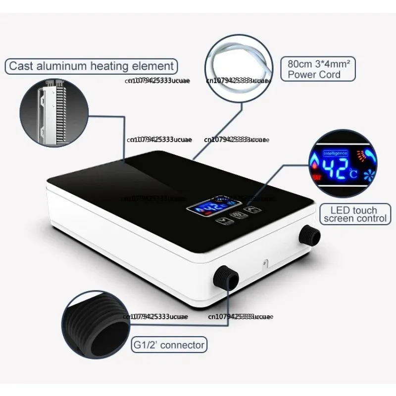 220V 6kw Instant Tankless Bomba Electric De Agua De Ducha for Hotel Use Tankless Water Heater Support Tuya