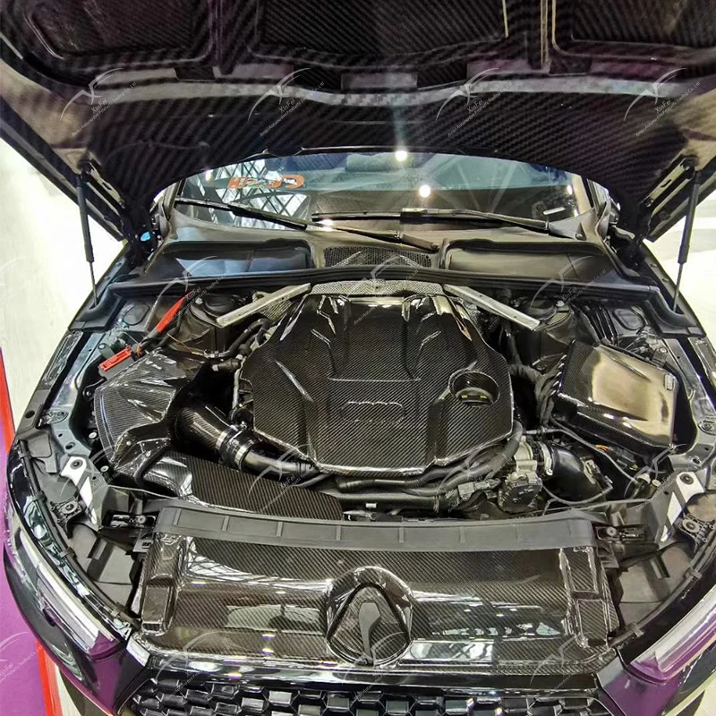 Suitable For AUDI S4 S5 B9 2.9T Car Modification Carbon Fiber Engine Hood Engine Intake System Kit Accessories