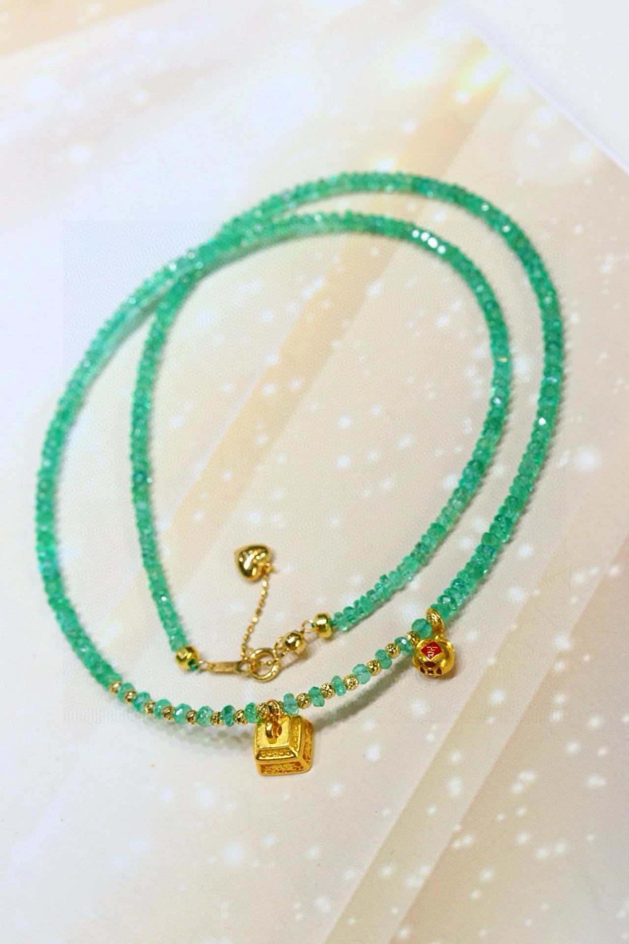 

Изумрудное ожерелье из 18-каратного золота - китайская мини-версия, украшения из драгоценных камней для привлечения богатства