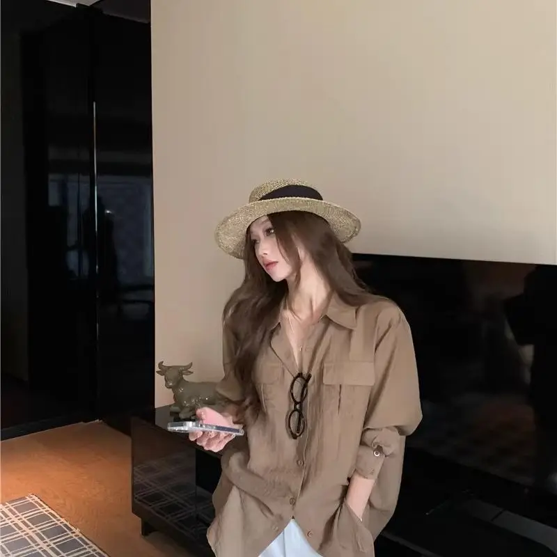 

Autumn Lazy Loose Shirt Jacket Women's Long Sleeve Top Versatile Shirt