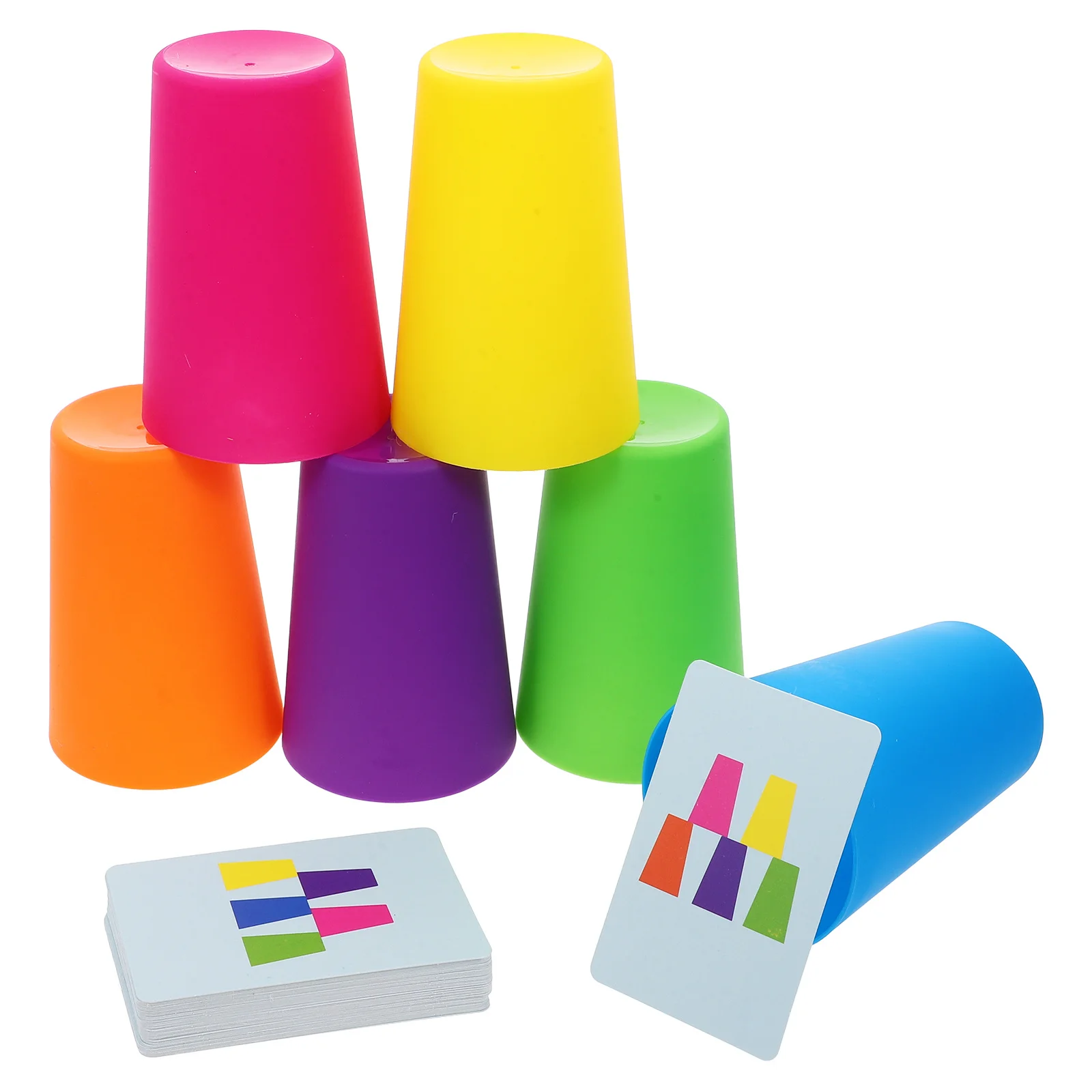 1 세트 쌓을 수 있는 컵 어린이 게임 활동 세트 실내 야외 놀이 반응 시간 향상 유아 아기 쌓기 놀이