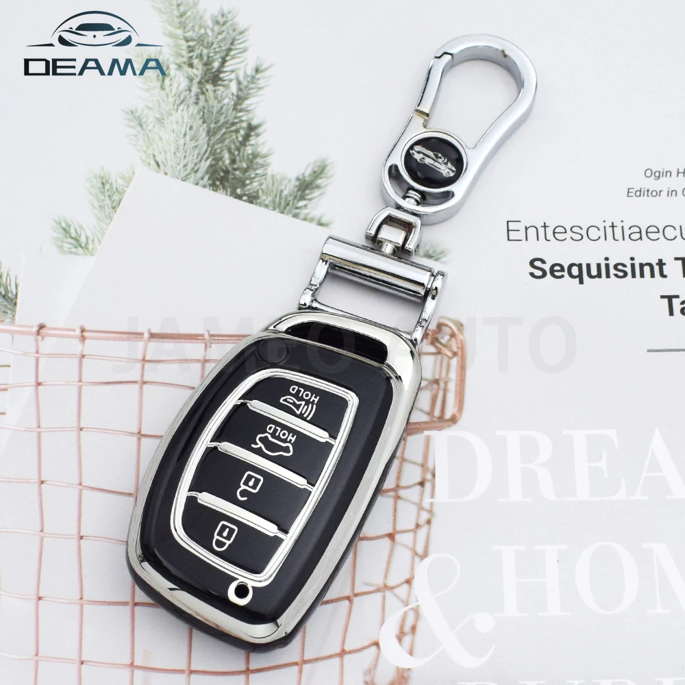 

Чехол из ТПУ с 4 кнопками для автомобильного смарт-ключа для Hyundai Tucson Santa Fe Rena Sonata Elantra Creta Ix35 Ix45 I10 I30 I40, аксессуары