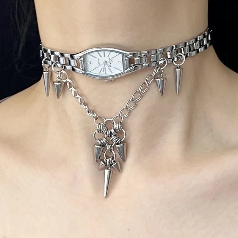 

Cyberpunk Personality Fashion Necklace Men and Women Chain Choker Girl Party Creative Neck Jewelry Accessories