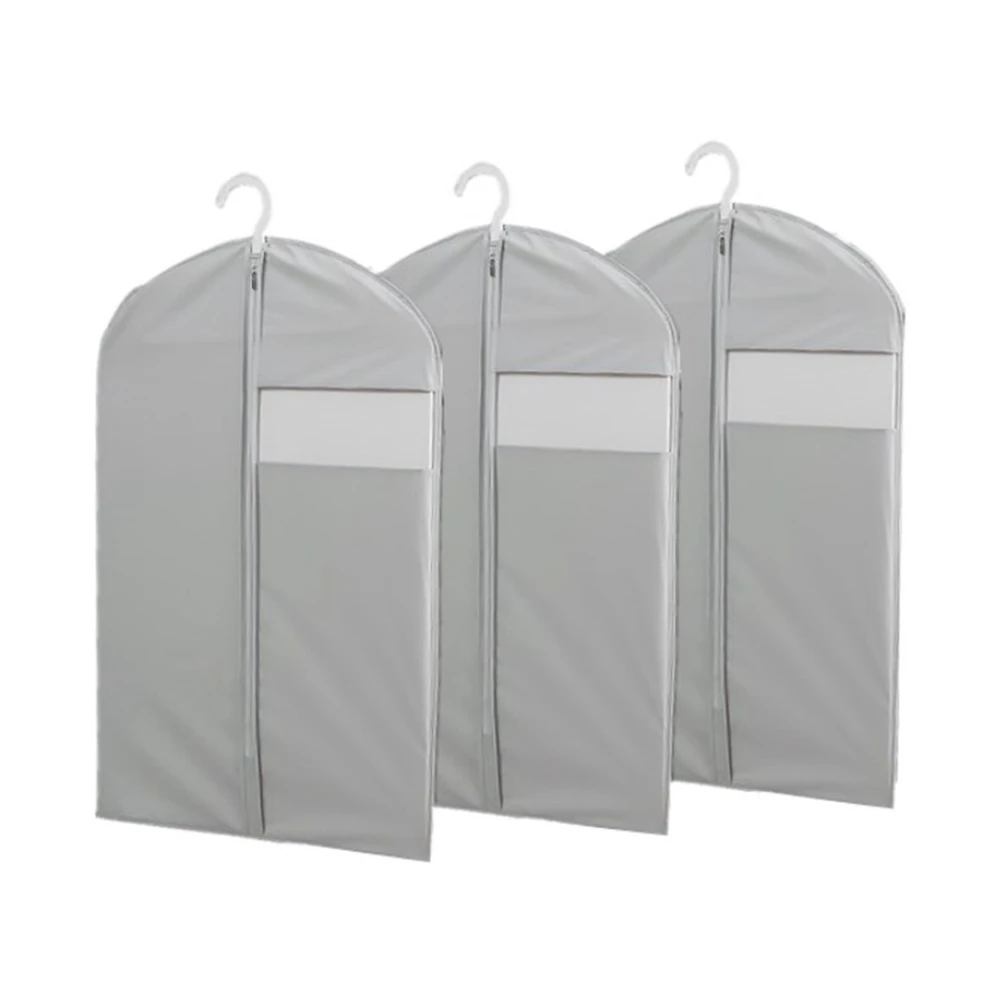 

Peva Clothing Covers 60X90 Light Grey Zipper Dust Proof Water Resistant Garment Protectors For Suits Shirts