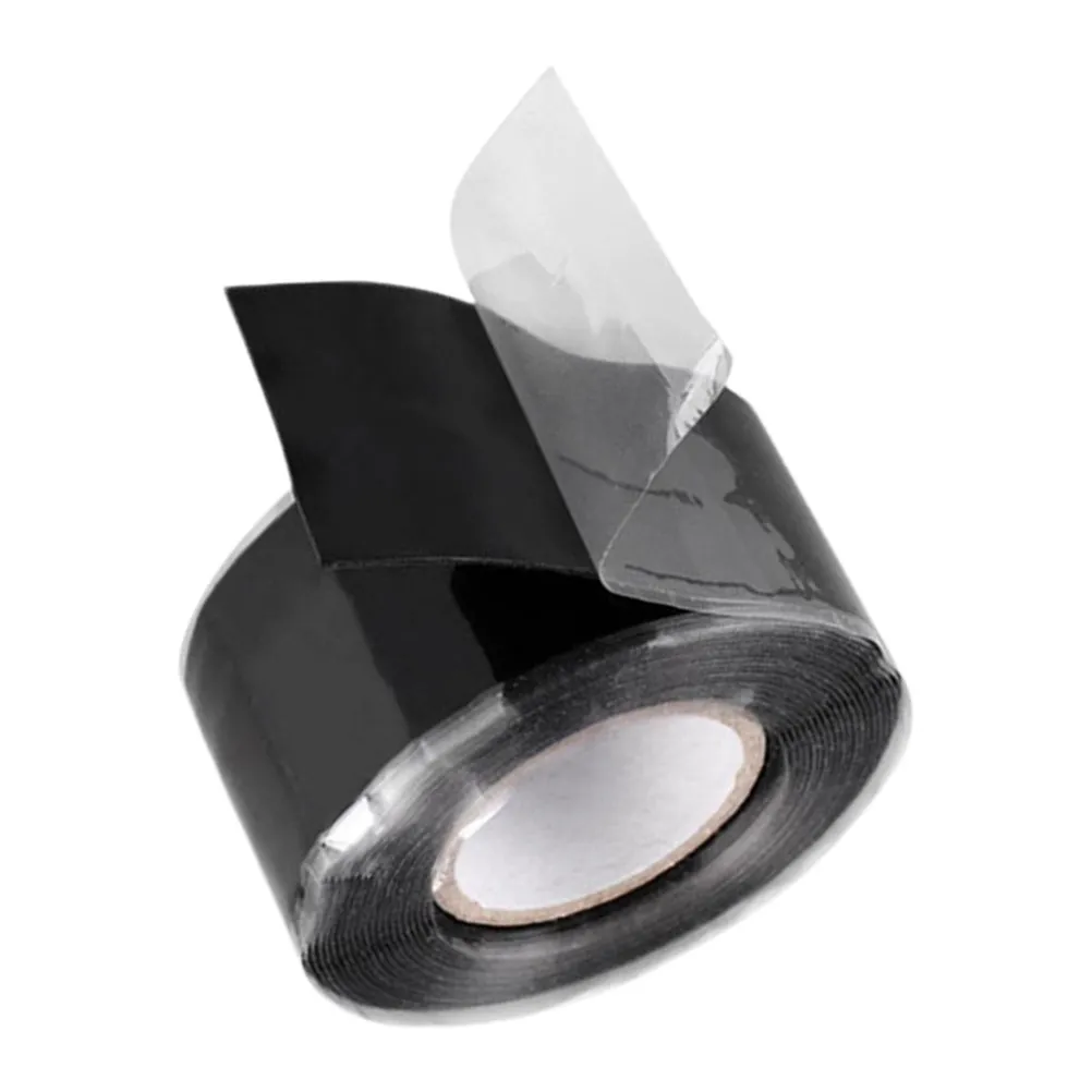 Self-Adhesive Silicone Tape for Homeowners to Prevent Water Damage, 300.00 x 5.00 cm, Black, 1 Pc, Wire/Pipe Repair