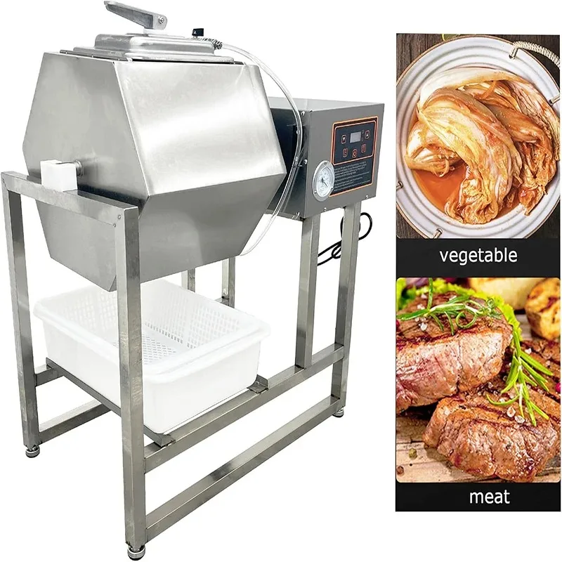 Electric Meat Tumbler Marinator 38L Commercial Food Vacuum Pump Vegetable Stainless Steel Meat Curing Machine for Jerky Sausage