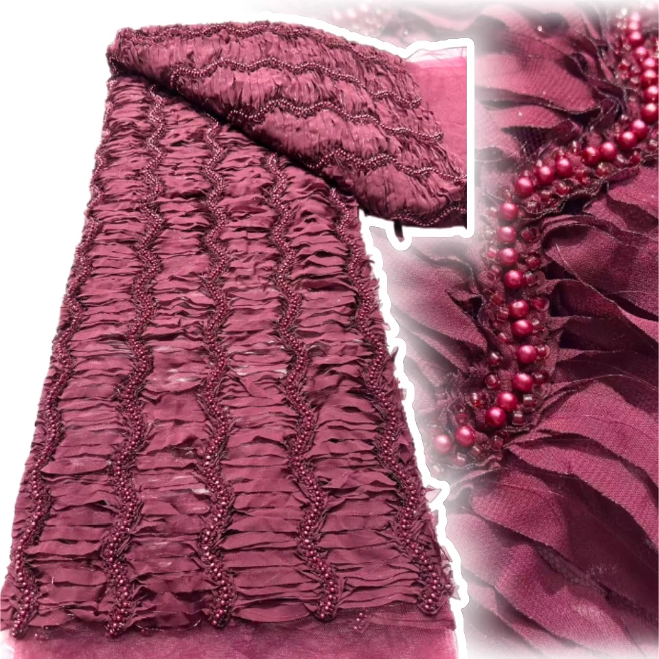 

Африканский шифон, тюль, кружевная ткань, французская роскошная сетчатая кружевная ткань с блестками и бусинами, нигерийская женская вечерняя одежда, платья SZ1588