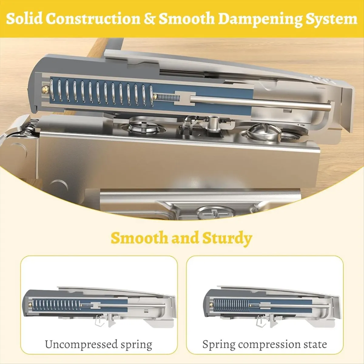 HITL 10 Pack Soft Close Motion Damper Mechanism for Full Overlay Hinges, Smooth Slow Straight-Arm, Clip Top Retrofitting