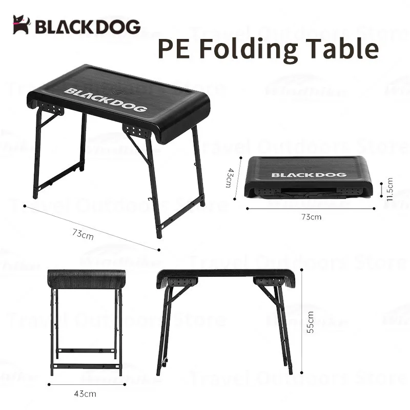 

Naturehike BLACKDOG Portable Folding Table outdoor picnic PE & Aluminum Alloy Table Structural stability Desk chair Build-Free