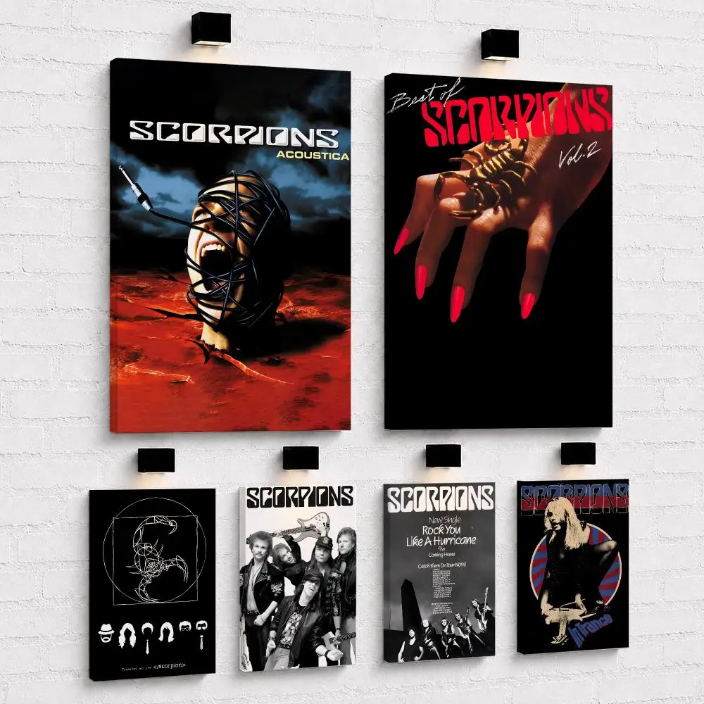 Metal Rock Band S-Scorpions Painting Calligraphy Framed Canvas Wall Art Print | Modern Poster | Home Hallway Decor