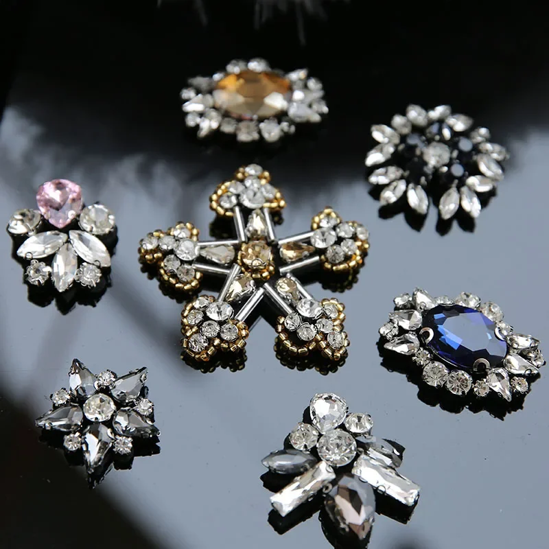 3 sztuk/partia Rhinestone naszywki z koralikami płatek śniegu przyszyć aplikacja haftowane naszywki na odzież buty cekiny parch ropa