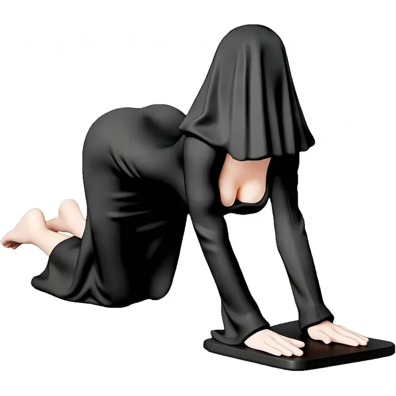 Black Prone Ghost Figurine Mysterious Spooky Ghost Statue Tabletop Bookshelf Home Decor Halloween Party Ornament Gift For Friend