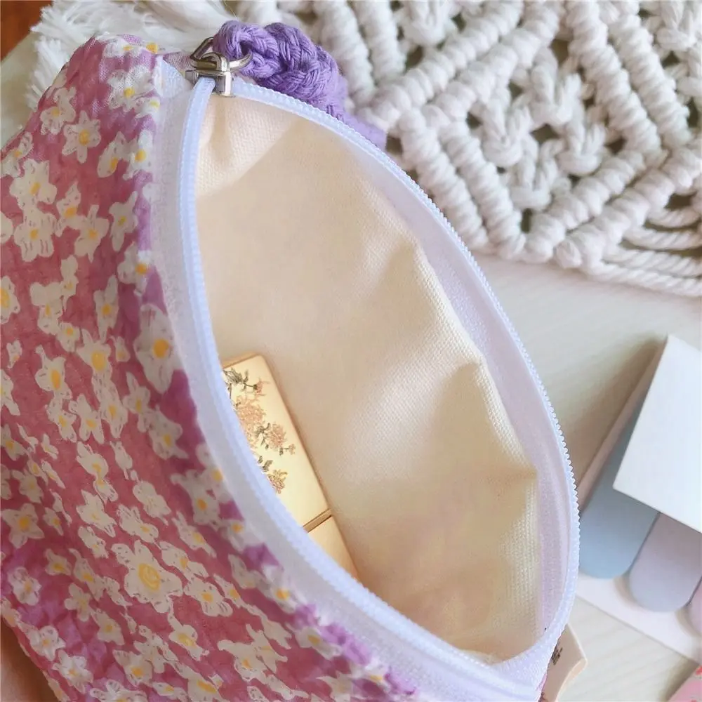 Tas Katoenen Stofdichte Bedrukking Toilettas Bloemen Cosmetische Tas Make-Up Tassen Kleine Stoffen Tas Sieraden Opbergtas