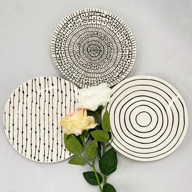 Nordic Creative Geometry Plate Ceramic Snack Cake Plate Simple Decoration Plate Dish Steak Plate Tableware Decorative Plate