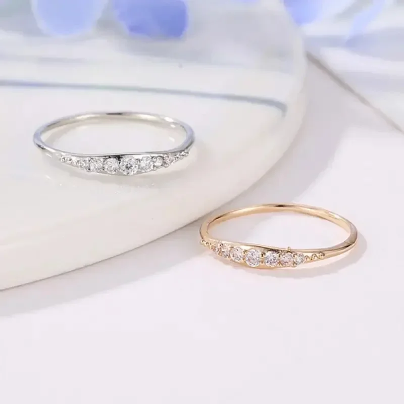 2026 New Zircon Women's Ring Tail Ring, European and American Fashion Design, Bride Engagement Fashion, Simple  Jewelry