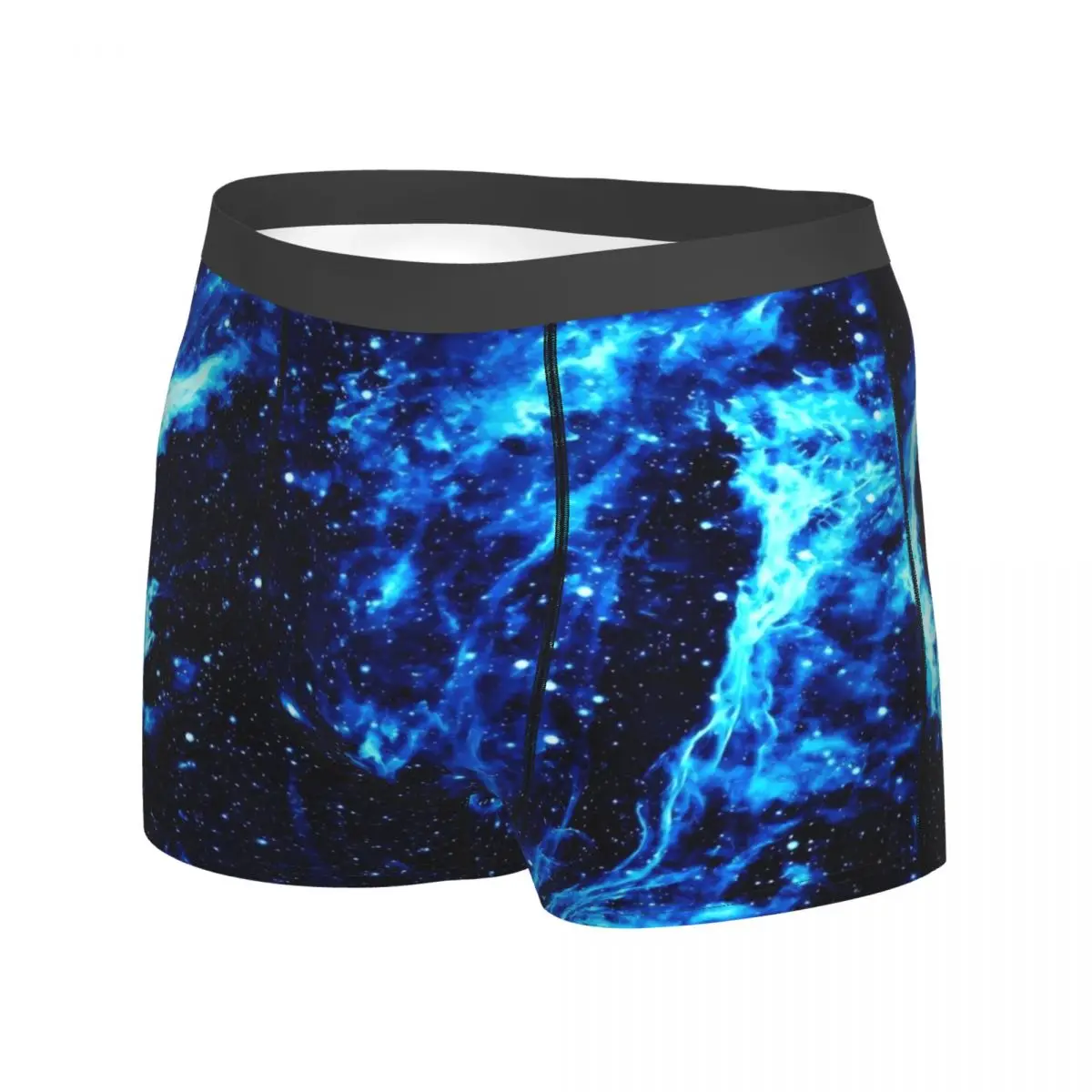 Space Print Underwear Abstract Art Blue Print Boxershorts Trenky Men's Panties Stretch Boxer Brief Birthday Gift