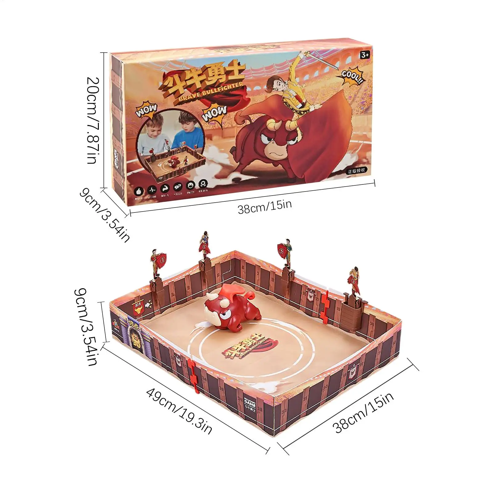 Stierkampf-Brettspiel, Stierkampf-Coöperationsspiel, lustiges interaktives Spielzeug für Kinder im Alter von 3–12 Jahren, Entwicklung, Reisen, Unterhaltung