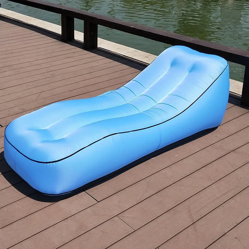 Inflatable Air Sofa Portable Lounger Beach Chair Quick Blow Up Couch for Indoor Outdoor Camping Nap Bed Compact Carry Bag