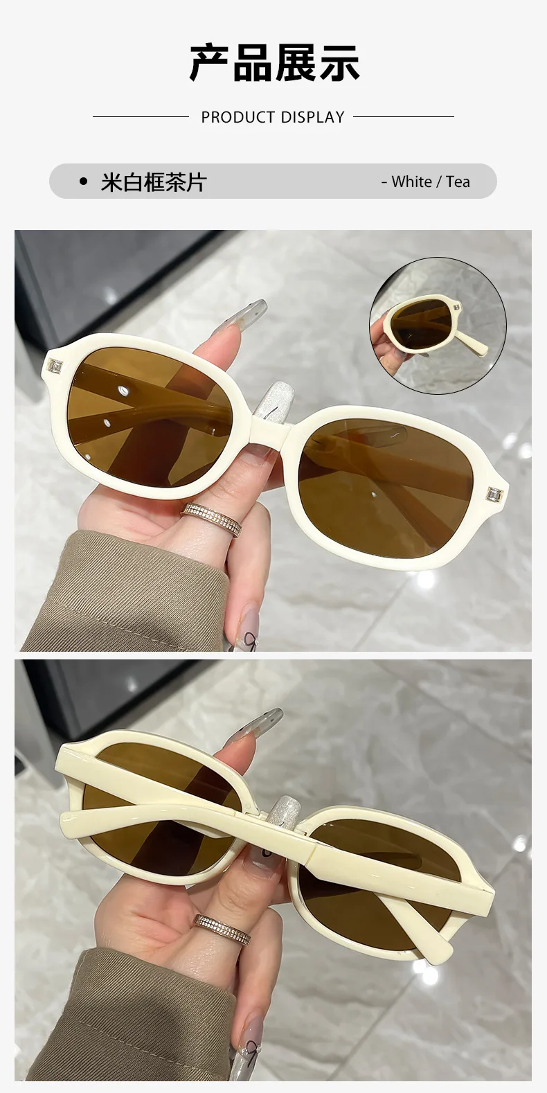 Neue Faltbare Kleine Ovale Sonnenbrille für Damen Markendesigner Mode-Sonnenbrille für Herren Fahrbrillen Sonnenbrille für Frauen ﻿ – Detail 7
