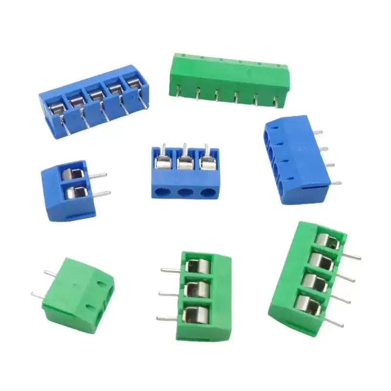 10/20/50PCS/LOT KF301-5.0-2P KF301-3P KF301-4P Pitch 5.0mm Blue Green PCB Terminal Block Connector Straight Pin Screw 2P 3P 4P
