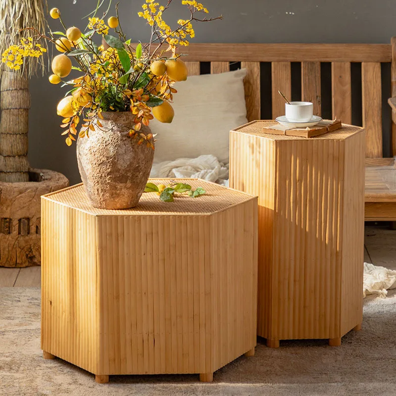 

Modern old creative solid wood storage corner living room sofa bedroom floor bedside coffee table B & B
