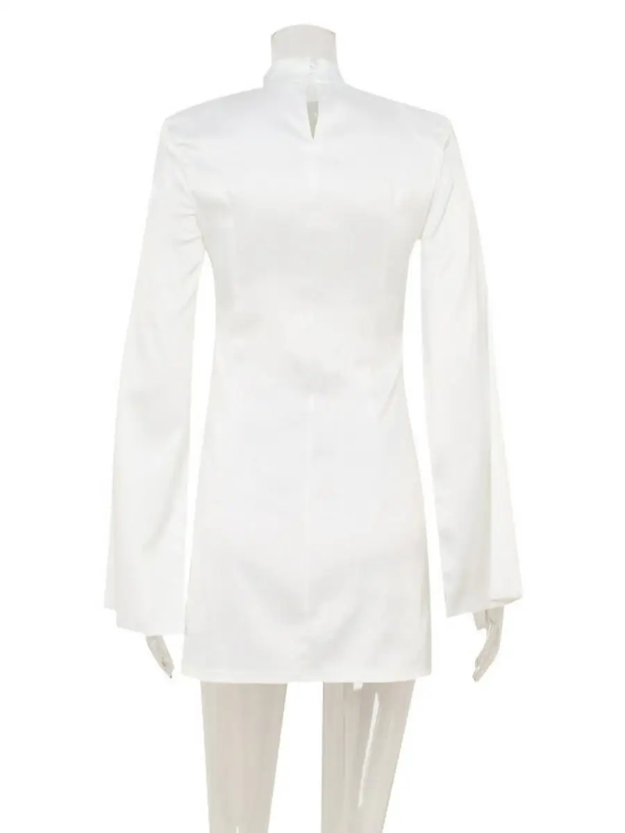 Ele Slim Fit Satin ort Dr Luxury Court Sle Long Sve ثوب مسائي ميدي تنورة أنيقة للنساء Dr