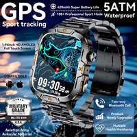2025For XIAOMI GPS Tracker Outdoor Sport Smart Watch Men 5ATM Waterproof Bluetooth Call 100+Sport Mode 430mAh Military Bracelets