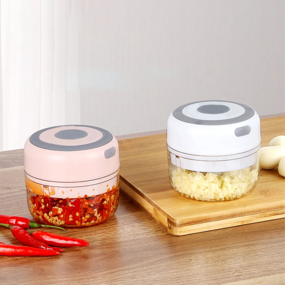 

Electric Mini Garlic Mincer USB Vegetable Onion Chopper Wireless Portable Veggie Kitchen Tool Safety Lock for Fruit Meat Chili