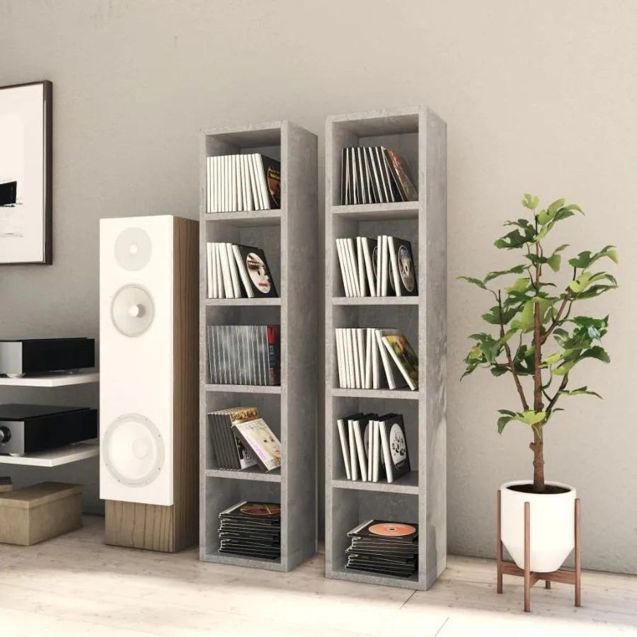 

CD Cabinets 2 pcs Concrete Gray 8.3x6.3x36.8 Engineered Wood
