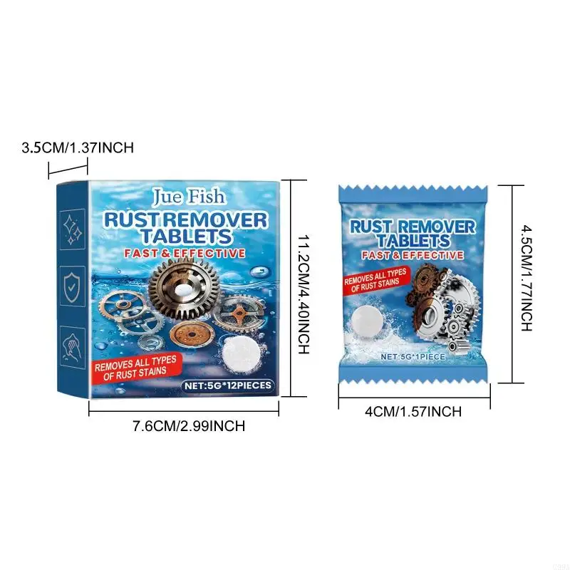 G99A Rust Cleans Tablets Rust Remover Viên sủi bọt cho chất tẩy rửa gốm sứ kim loại
