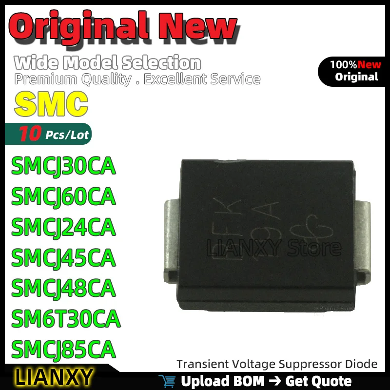 10pcs SMC SMCJ30CA SMCJ60CA SMCJ24CA SMCJ45CA SMCJ48CA SM6T30CA SMCJ85CA SMCJ130CA SMCJ6.0CA New Original