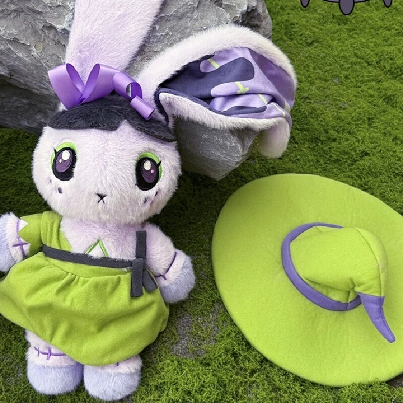 Plushie Dreadfuls Witch Bunny Plush Doll 34cm Gothic Purple Rabbit Stuffed Toy Soft Plushie Halloween Birthday Gift For Kids