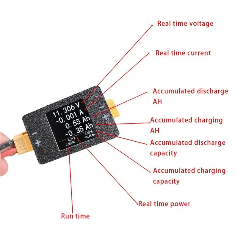 AS60-4X New 25A 0-150V Bidirectional DC Voltage Current Power Analyzer RC Charging Discharging Tester Watt Meter