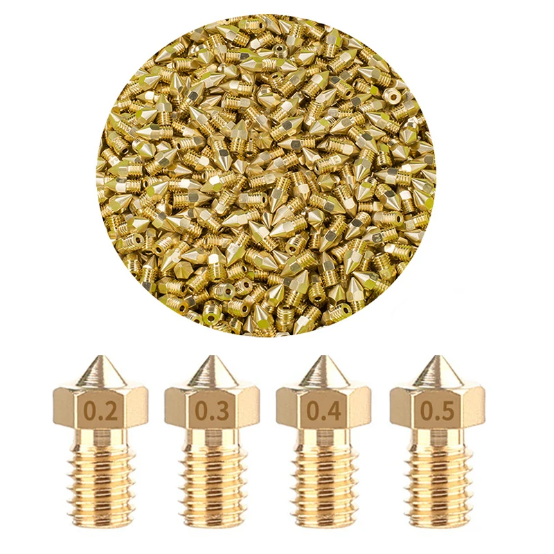 

5pcs 0.25/0.4/0.6/0.8 3D Printer Parts Hotend Extruder Brass Nozzles 1.75m Brass Material 3D Printer Accesoires