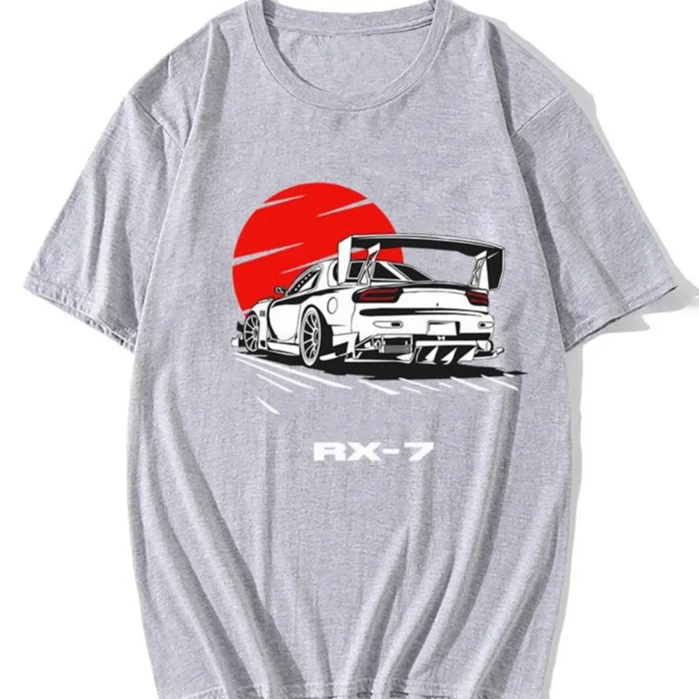 JDM T Shirt Car Drift RX-7 Sundown Tops Male Manga Cotton Summer Casual Graphic Tee EU Size Japanese Style Unisex Harajuku