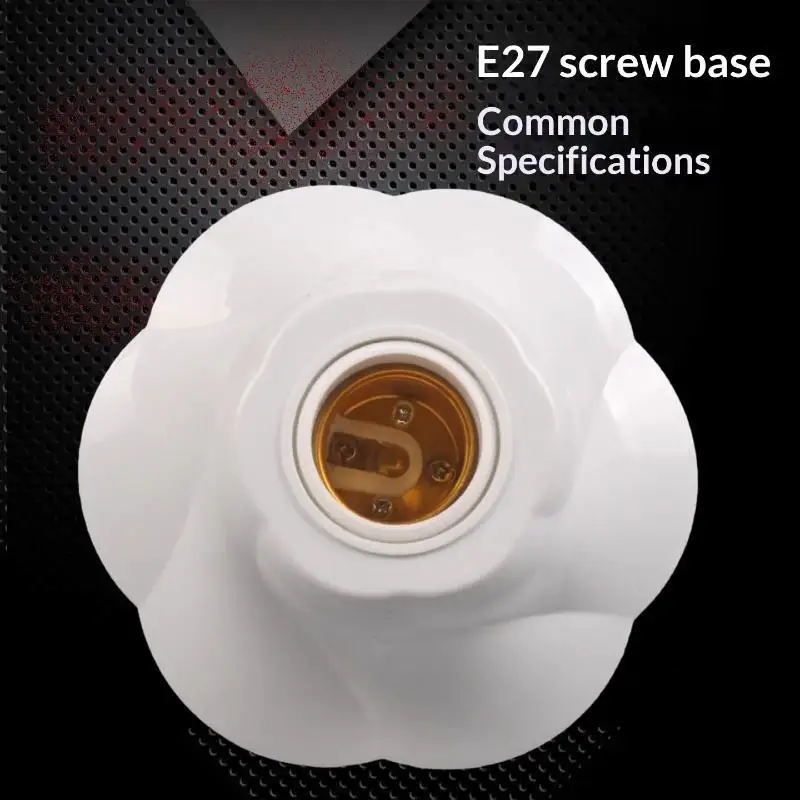 E27 Minimalist White Rose Shaped Lamp Socket Fixed Base for Pendant Light Home Bedroom Living Room Decoration