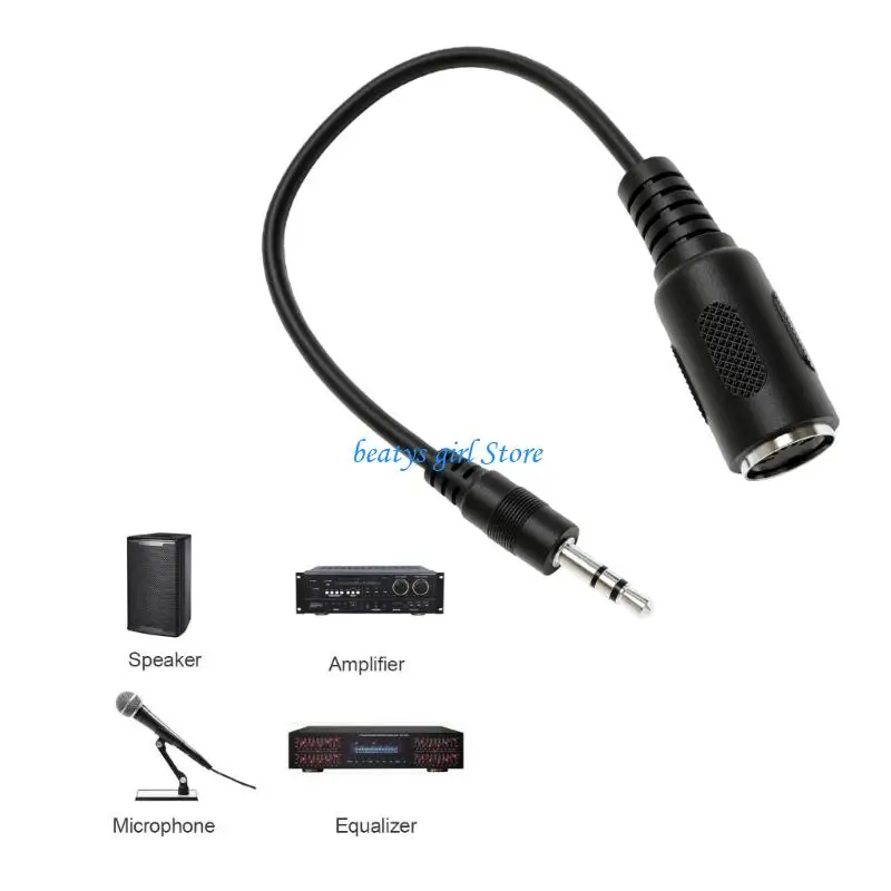 

C7AB Male to Male Cable Adapter DIN 5 Pin to 3.5mm Cable Sound Extension Cable Connector for Headphone Sound Card