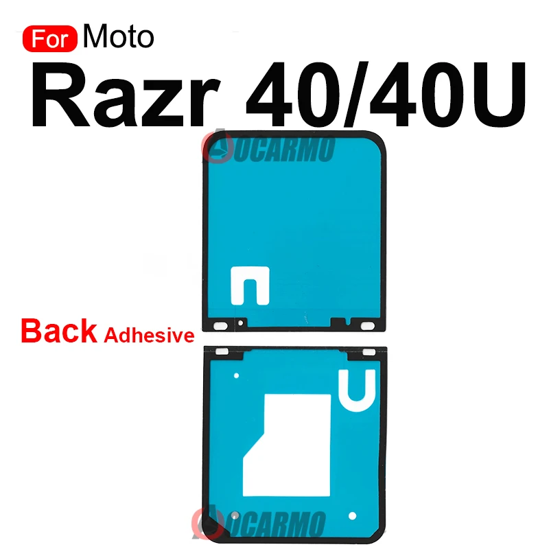 For Motorola Moto Razr 40 40u Ultra Back Cover Adhesive Front Inner Screen Big LCD Display Sticker Replacement Parts