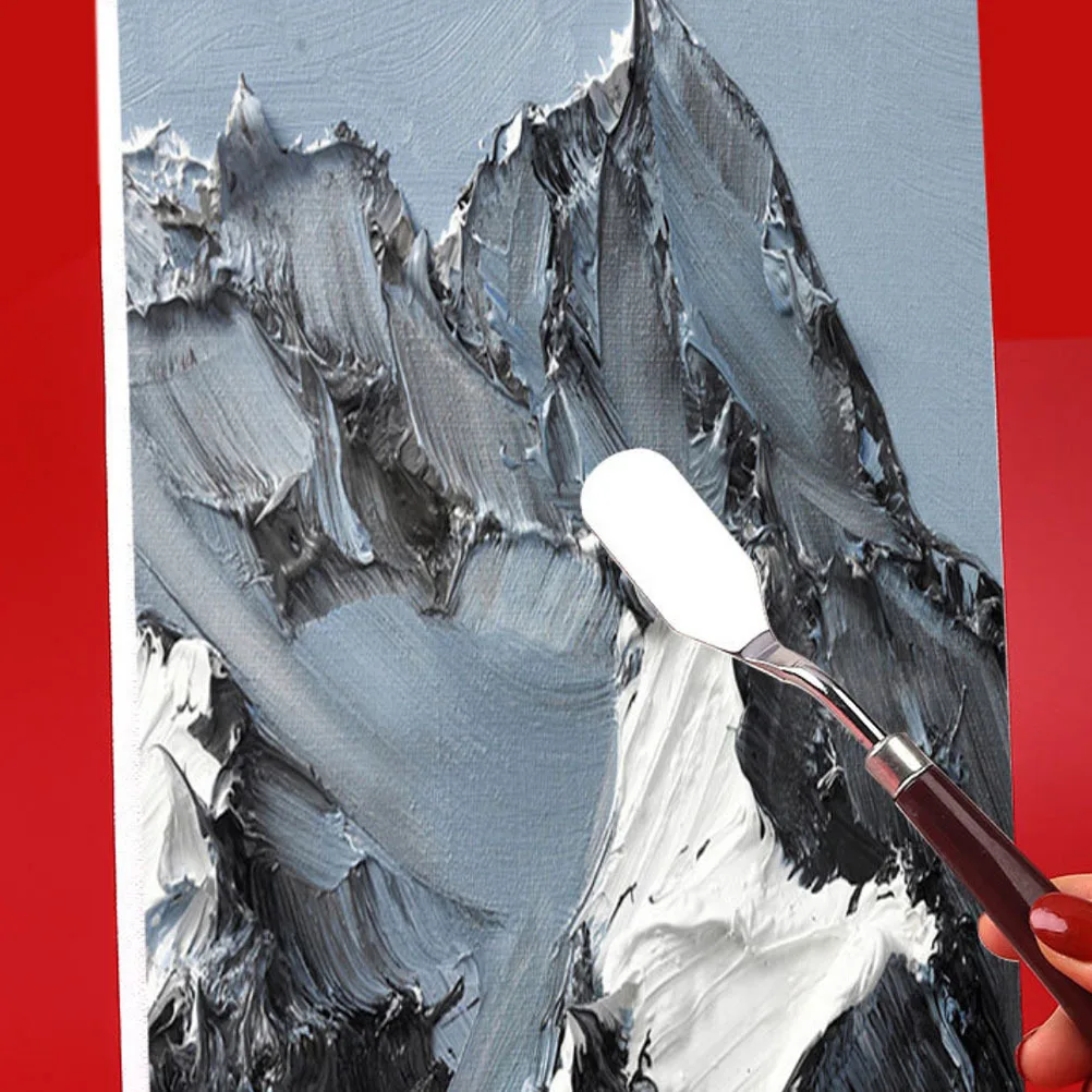 5 قطع من ملاعق الرسم الزيتي المصنوعة من الفولاذ المقاوم للصدأ مجموعة أدوات خلط الألوان للمدرسة والاستخدام الاحترافي وملعقة الرسم الزيتي #1