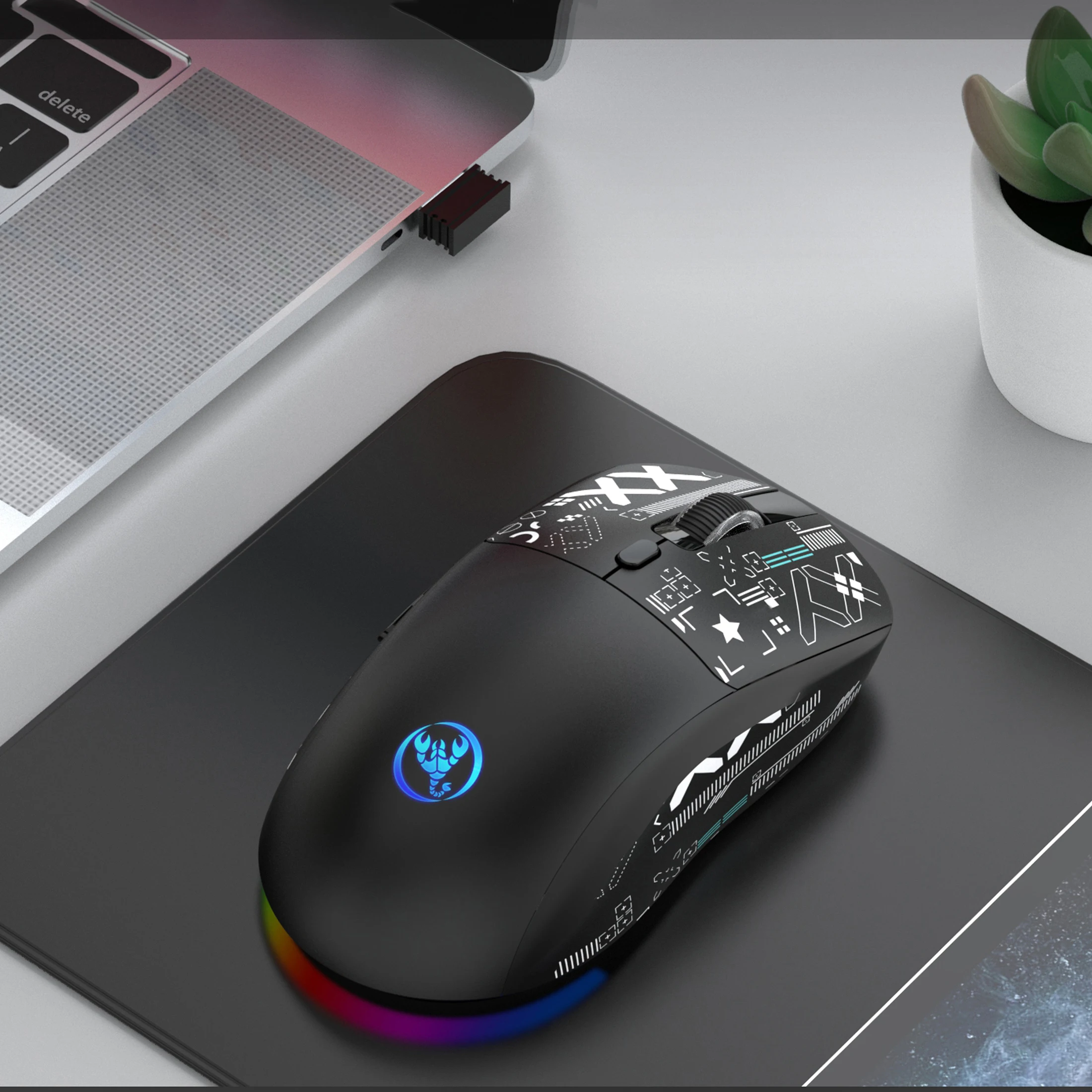 

Беспроводная игровая мышь, 3 режима, оптическая, USB Type-C, перезаряжаемая, совместимая с Windows 7, для ПК/Mac геймеров и деловых поездок