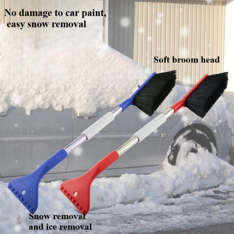 1pc Car Snow Shovel & Broom - Winter Car Care Tool, Thick Cold-Resistant W/ Warm Handle, Compact Vehicle Maintenance