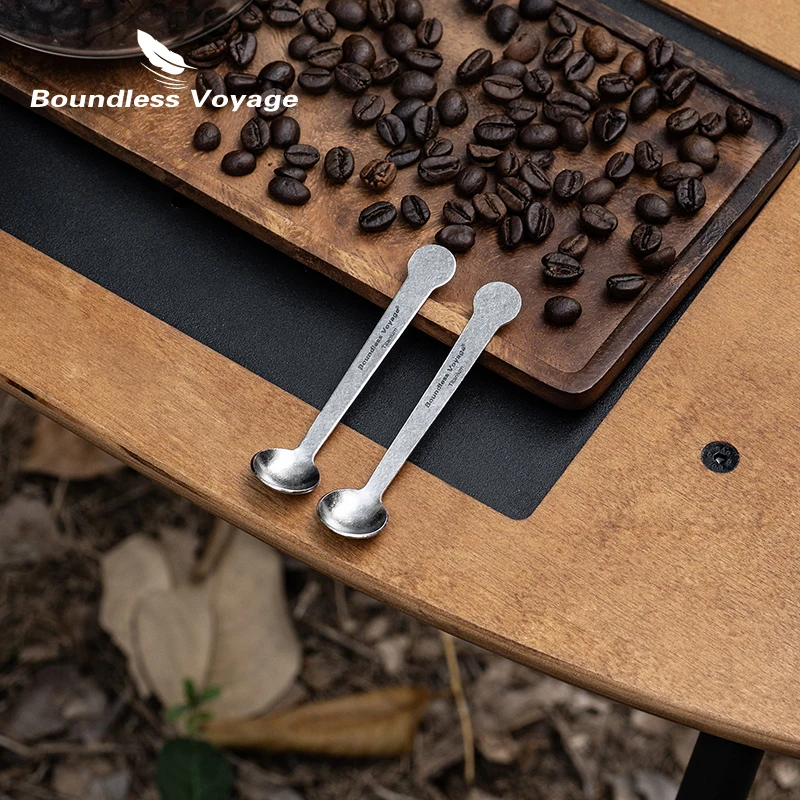 

Boundless Voyage Titanium Coffee Spoon Outdoor Camping Tableware Small Spoons for Dessert Tea Sugar & Jam Party Supplies