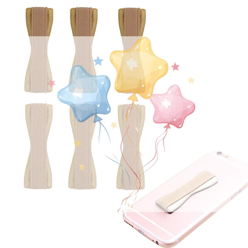 

6Pcs Self Adhesive Portable Phone Grip Elastic Strap With Base For Smartphone Tablet Universal Holder Stands