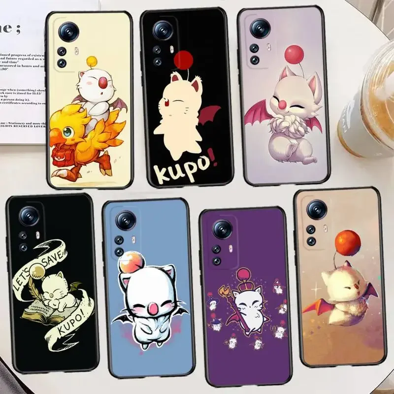 F-Final F-Fantasy Moogle Phone Case For XIAOMI 12SUltra 12S 11x max3 note10 lite 10 9T pro pocoX3 M3 Silicone Cover Soft black