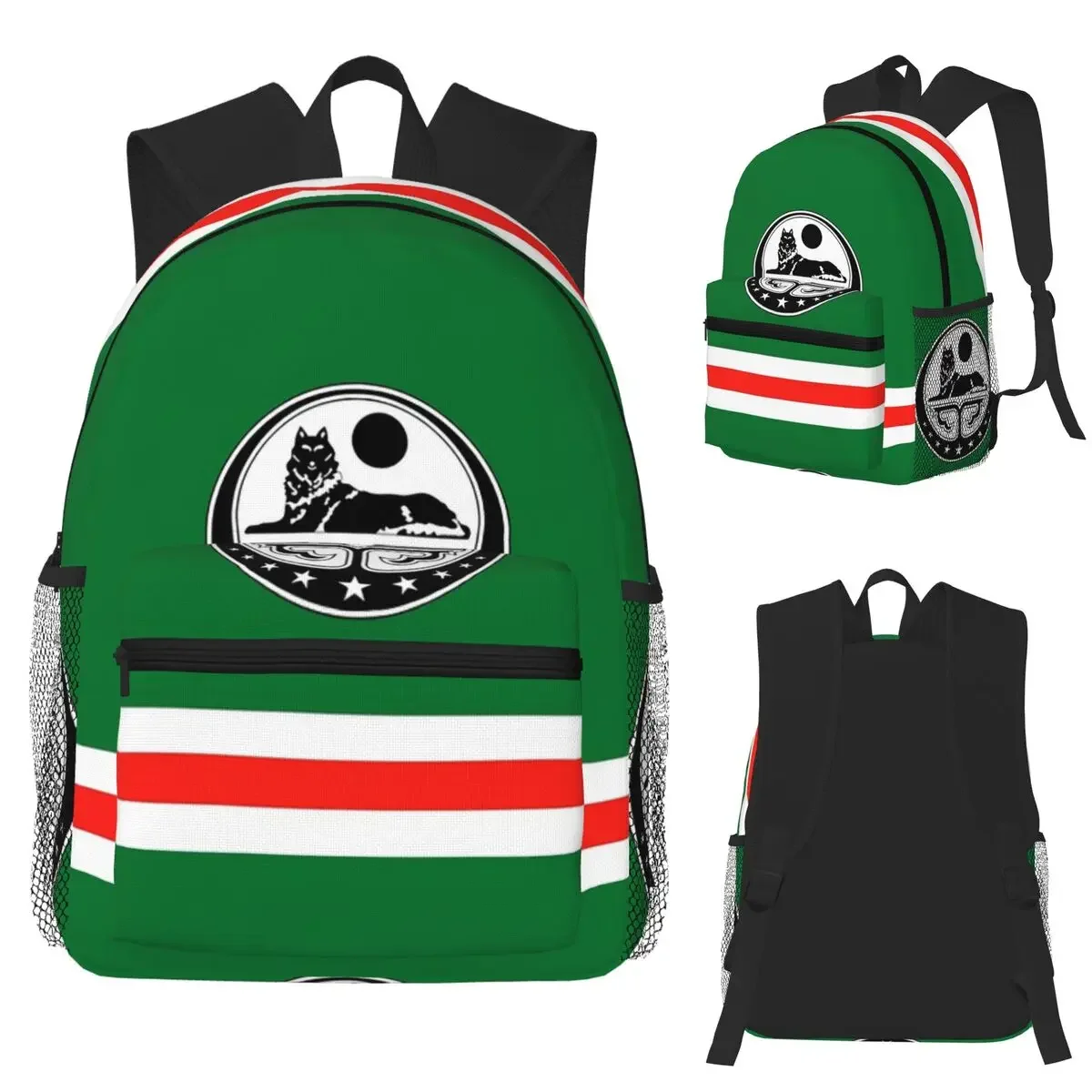 

Chechen Borz Wolf Coat Of Arms Of Chechnya Student Backpack School Bag Hiking Travel Daypack for Men Women Bookbag Shoulder Bags