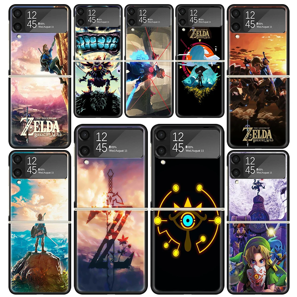 Z-Zeldas-Majoras Game Clear Phone Case For Samsung Z Flip 5 4 3 Galaxy ZFlip 6 5G Shockproof Hard Print Cover TPU PC Coque