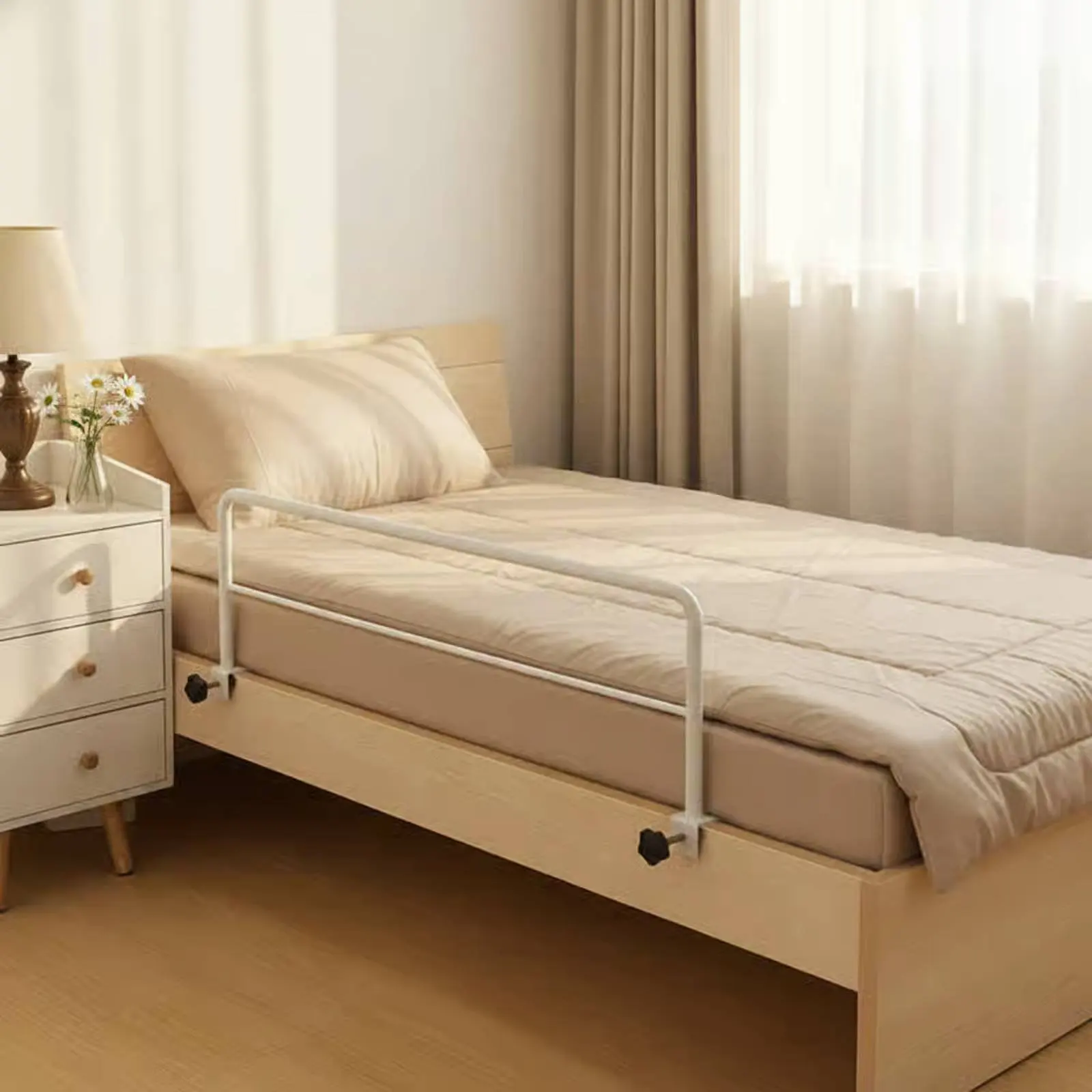 Barra de Asistencia para Cama sin Herramientas, de Alta Capacidad de Carga, Barra de Apoyo para Cama, Barra de Seguridad para Cama con Abrazadera, Barra de Agarre para Cama de Acero al Carbono